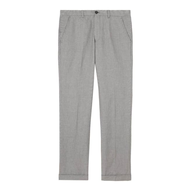 Grey Micro Linen Cotton Trousers - BrandAlley