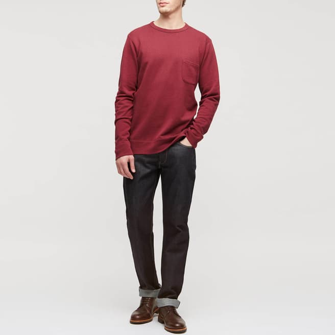 Red Cotton Linen Sweatshirt - BrandAlley