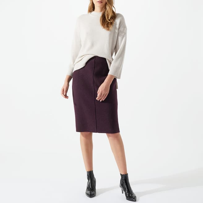 Purple Wool Pencil Skirt - BrandAlley