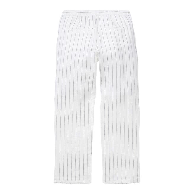White Stripe Drawstring Linen Trousers - BrandAlley