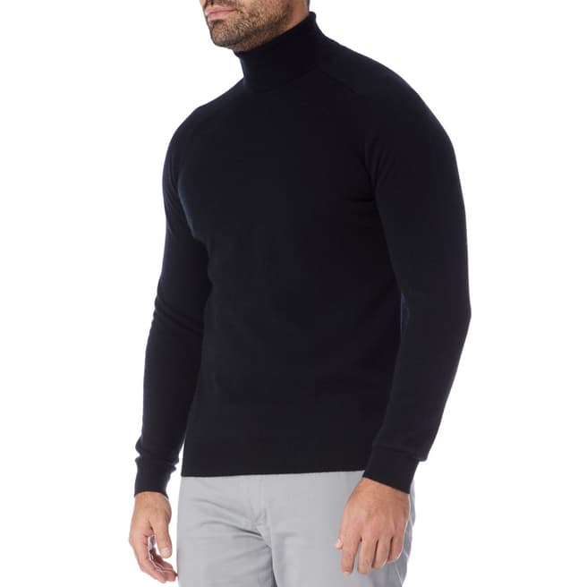 Black Cashmere Polo Neck Sweater - BrandAlley
