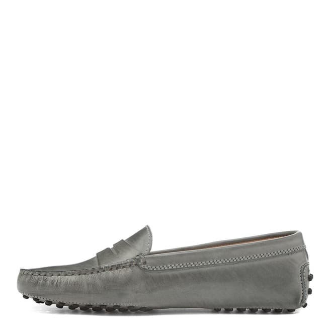 Light Grey Leather Gommino Moccasin - BrandAlley