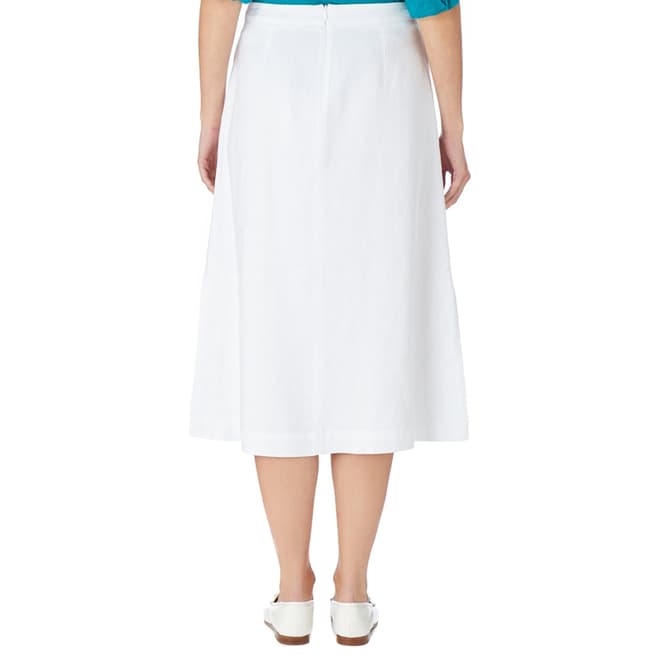 White Linen Midi Skirt - BrandAlley