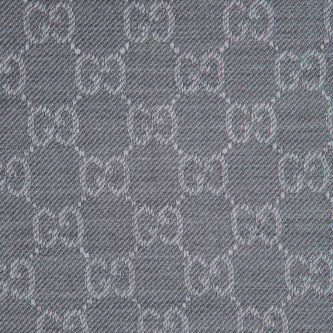 Charcoal Monogram Wool Scarf - BrandAlley