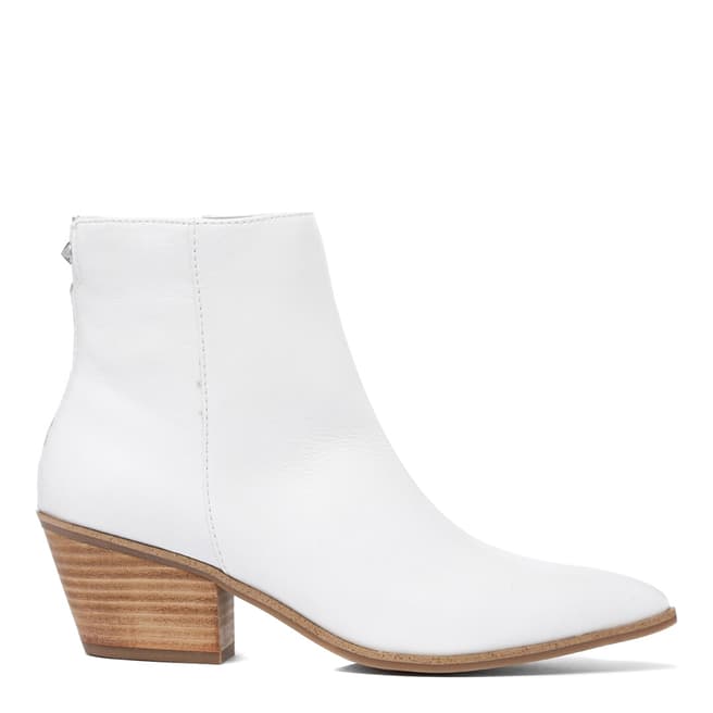 White Leather Dreliwia Ankle Boot - BrandAlley