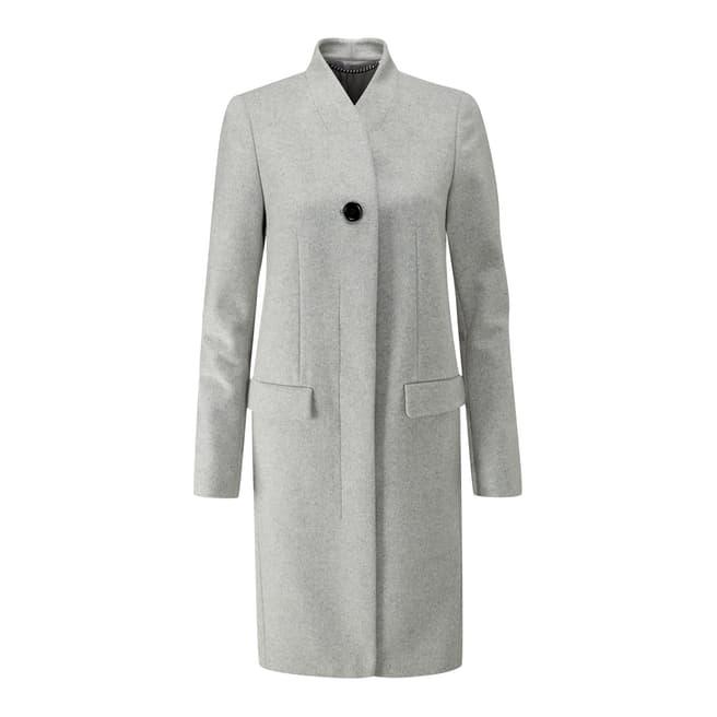 Grey Tailored Wool Blend Coat - BrandAlley