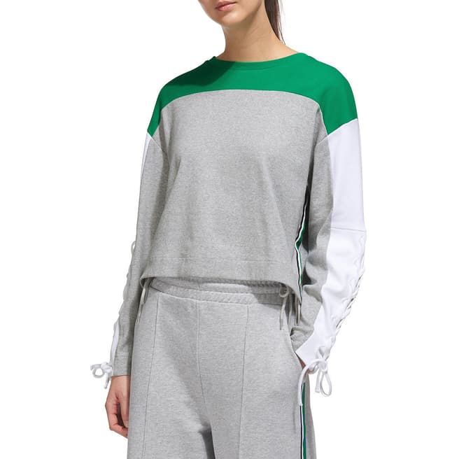 Grey Colourblock Cotton Sweatshirt - BrandAlley
