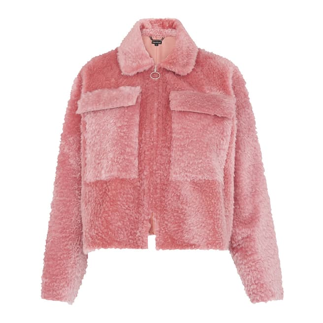 Pink Dusty Shearling Jacket - BrandAlley
