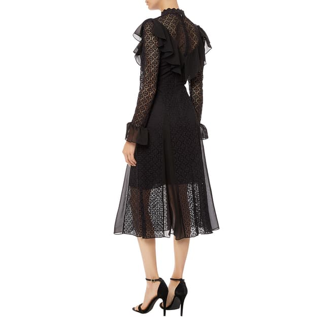 Black Prairie Lace Ruffle Dress - BrandAlley