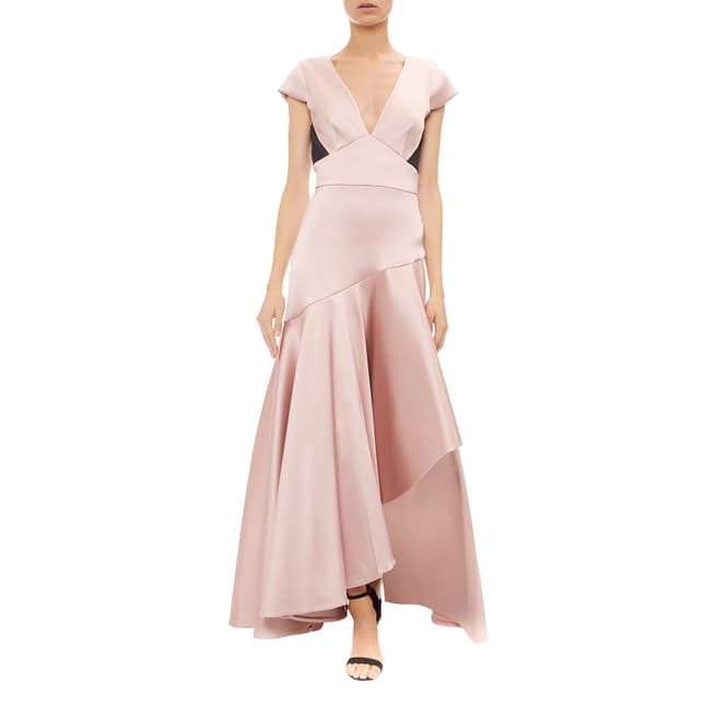Pale Pink Silk Mix Shield Draped Dress - BrandAlley