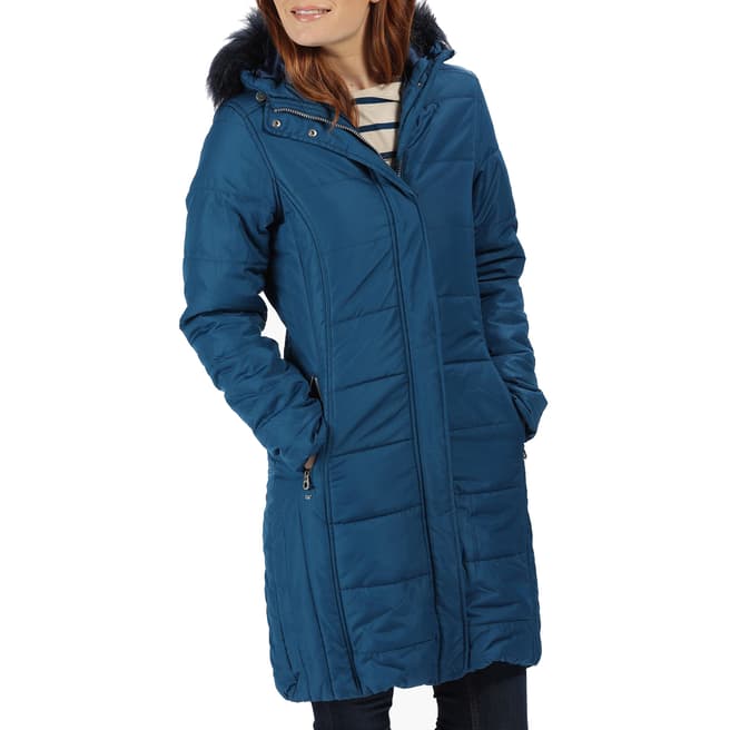 Blue Fermina Quilted Jacket - BrandAlley