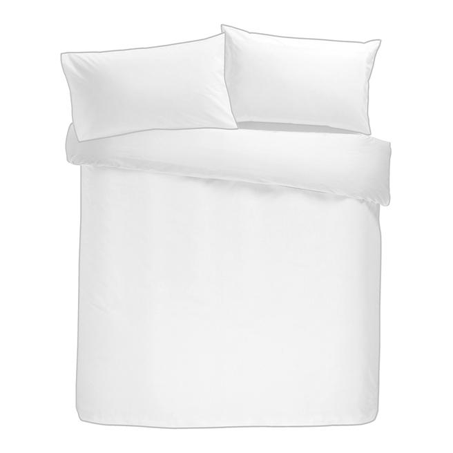 Contrast Piping Super King Duvet Cover Set, White/Silver BrandAlley