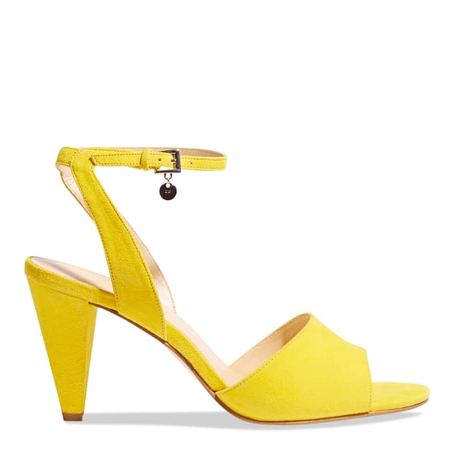 Yellow Suede Cone Heel Sandals - BrandAlley