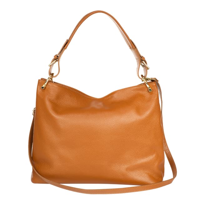 Tan Leather Top Handle Bag - BrandAlley