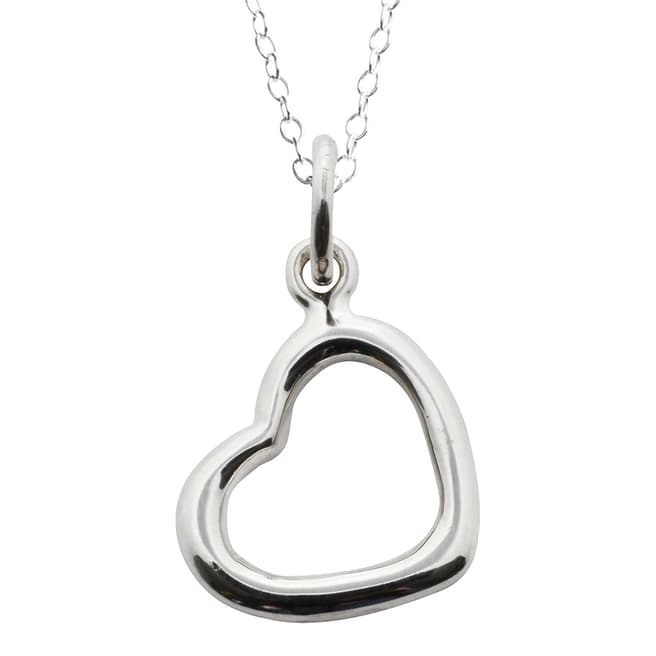 Silver Open Heart Necklace - BrandAlley