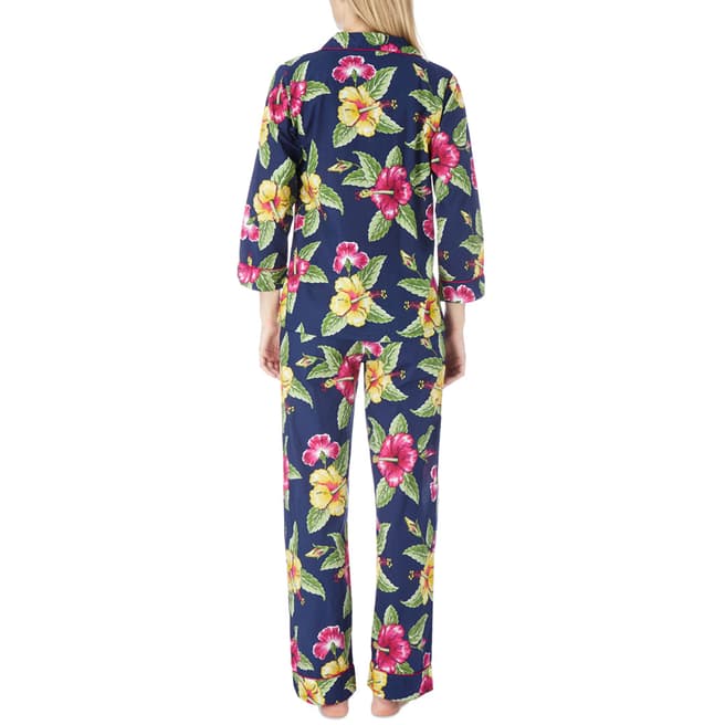 Multi Hibiscus Floral Cotton Pyjamas - BrandAlley