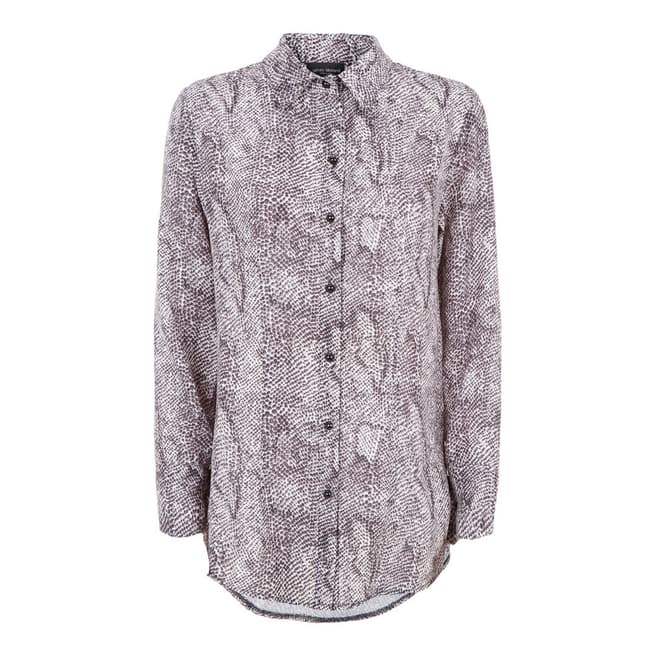 Grey Point Collar Print Shirt - BrandAlley