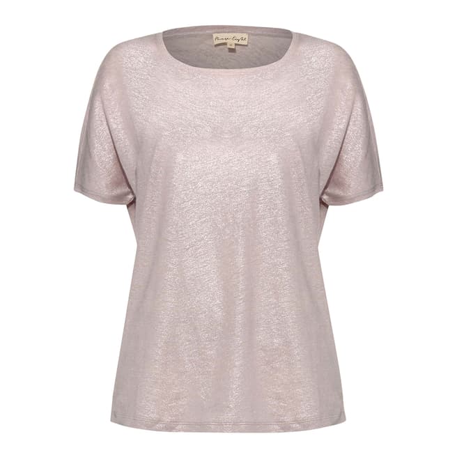 Pink Lara Linen T-Shirt - BrandAlley
