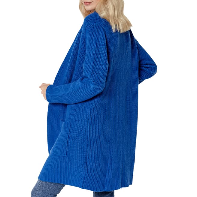 Royal Blue Merino Wool Long Cardigan - BrandAlley
