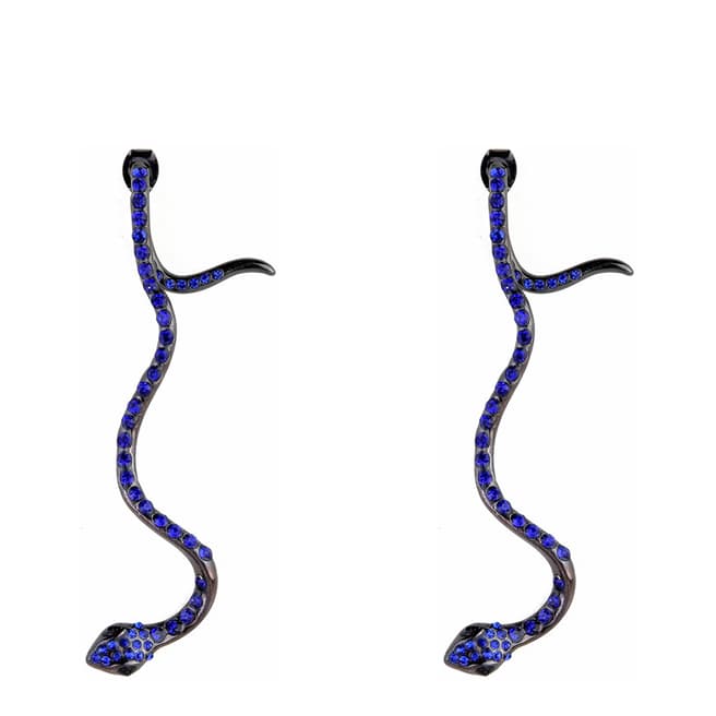Blue Crystal Snake Earrings - BrandAlley