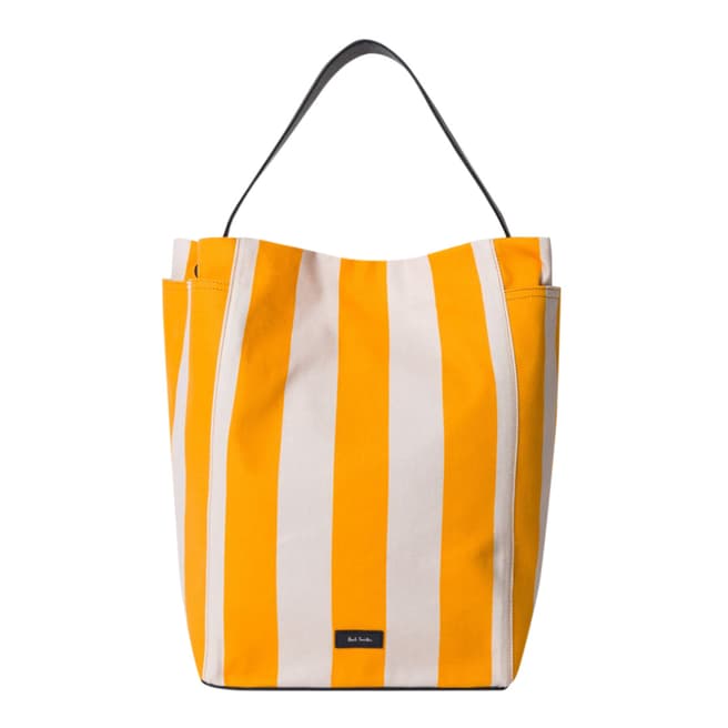Yellow Stripe Hobo Canvas Bag - BrandAlley