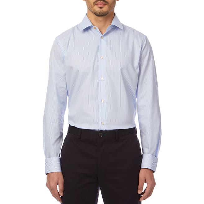 Light Blue Formal Tailored Fit Cotton Shirt - BrandAlley