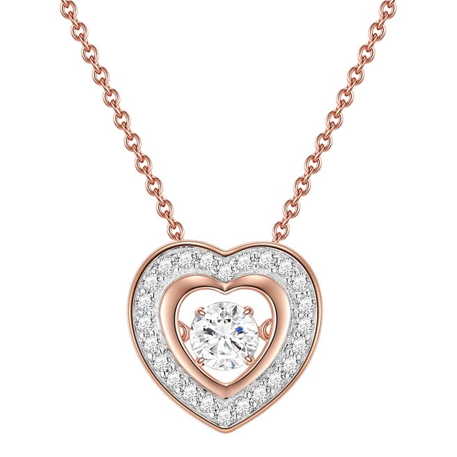 Rose Gold Crystal Heart Necklace - BrandAlley