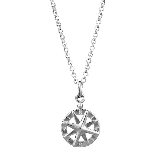 Silver Compass Necklace - BrandAlley