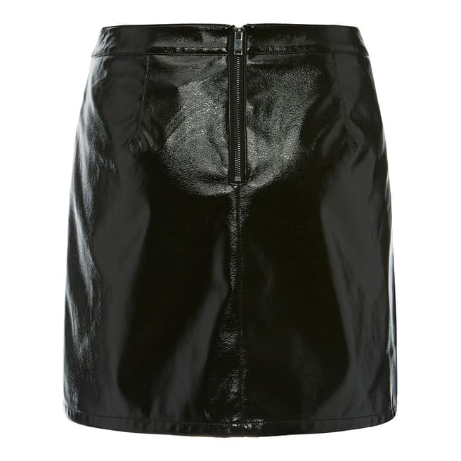 Black Shiny Faux Leather Skirt - BrandAlley