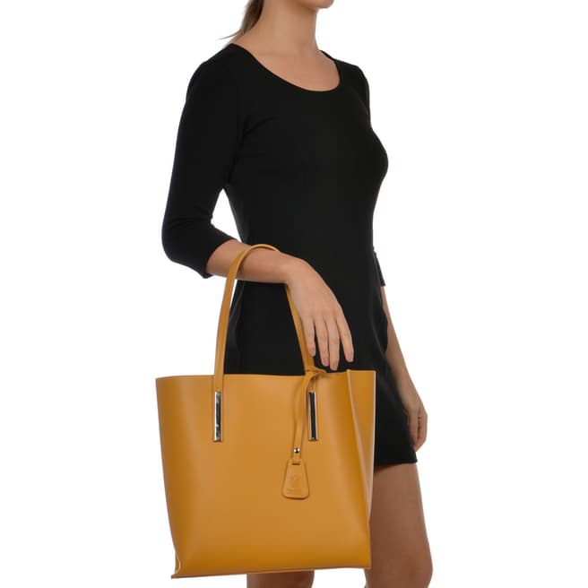 Mustard Leather Tote Bag - BrandAlley