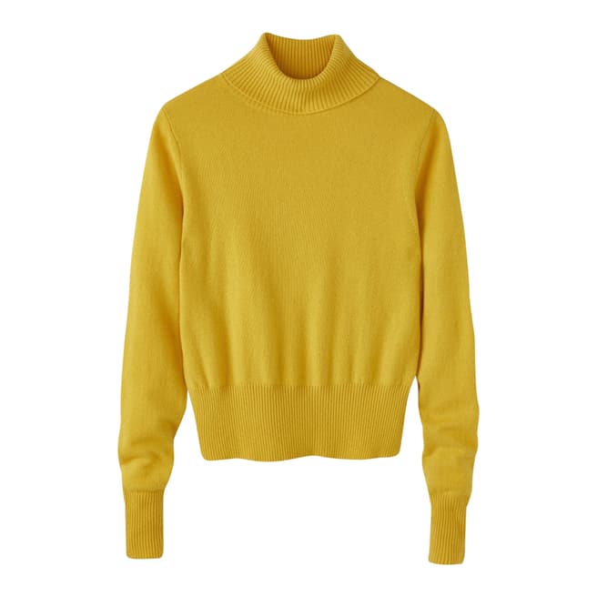 Yellow Cropped Polo Cashmere Jumper - BrandAlley