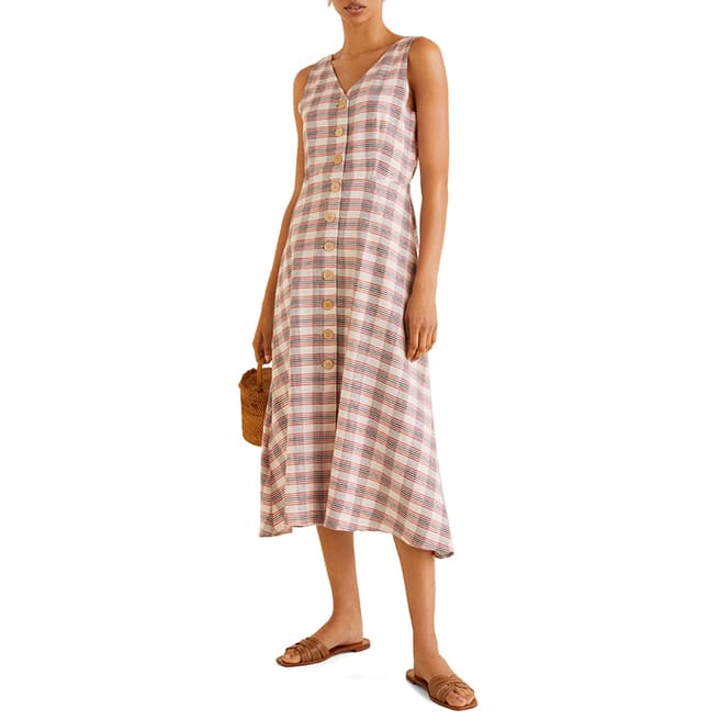 Red Checked Cotton Dress - BrandAlley
