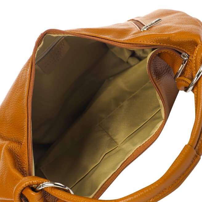 Cognac Leather Top Handle Bag - BrandAlley