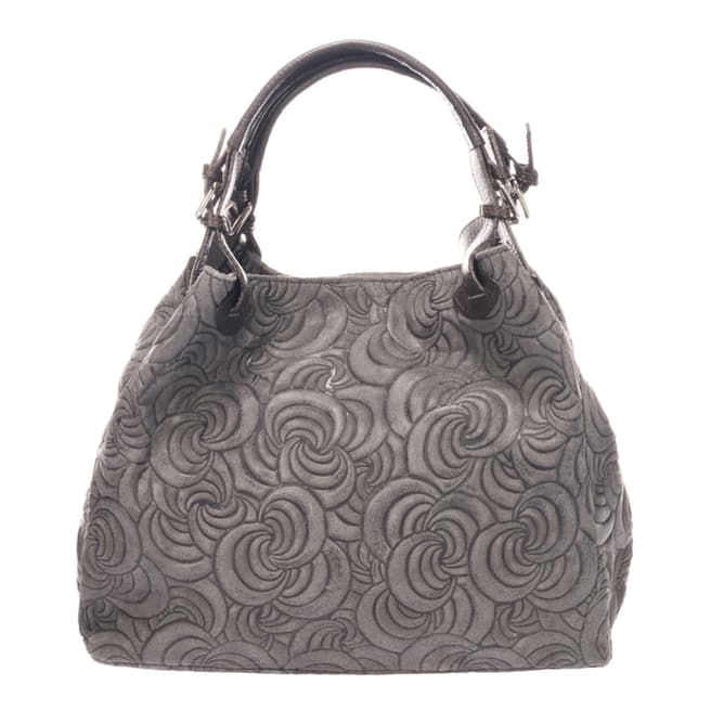 Grey Leather Shoulder Bag - BrandAlley