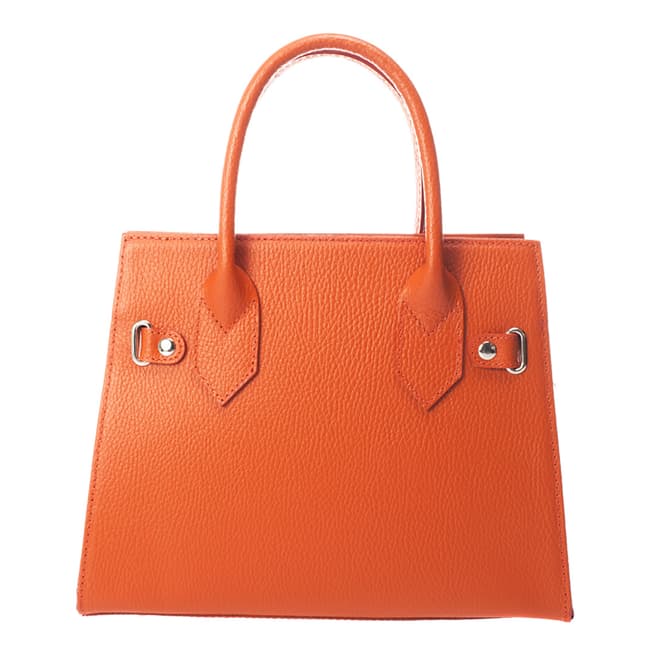Orange Leather Top Handle Bag - BrandAlley