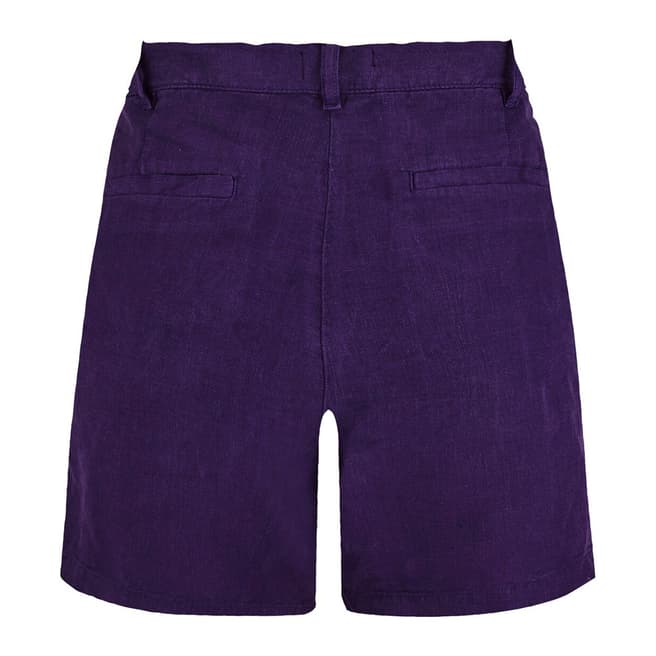 Purple Leslie Linen Shorts - BrandAlley