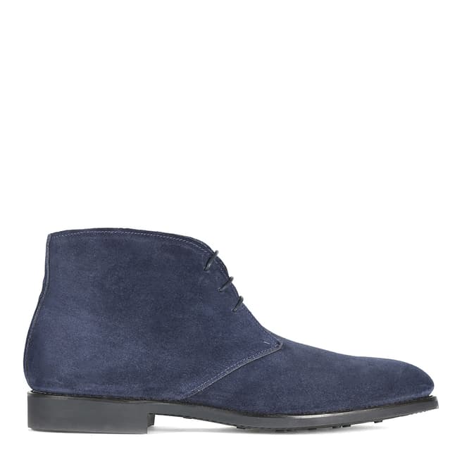 Navy Suede Sedgwick Boots - BrandAlley