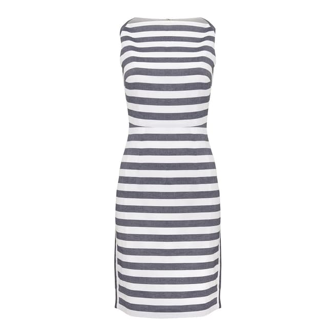 Grey Stripe Sybil Dress - BrandAlley
