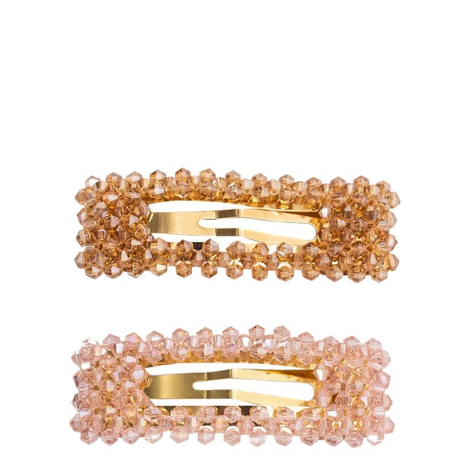 4-Pack gemstones hair clips - Orange and Pink - BrandAlley