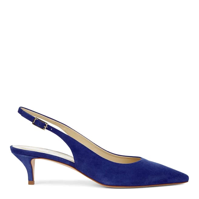 Iris Blue Annie Slingback Heeled Shoes - BrandAlley