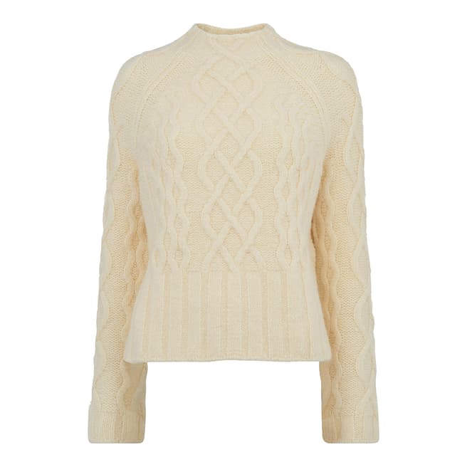 Ivory Cable Knit Wool Blend Jumper - BrandAlley