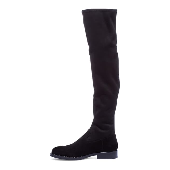 Black Suede Walk High Knee Boots - BrandAlley