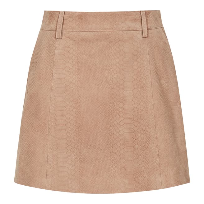 Cream Tamarah Leather Mini Skirt - BrandAlley