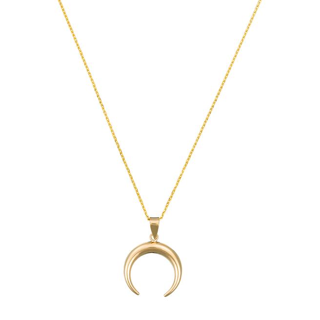 Half moon gold pendant clearance