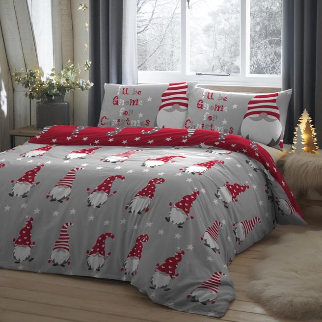 Gonks for Christmas Double Duvet Cover Set, Grey BrandAlley