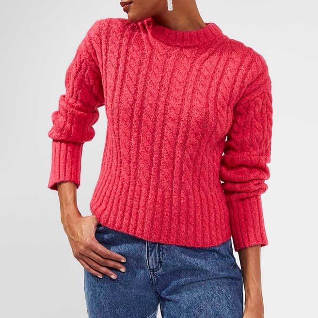 Red Jacqueline Cable Knit Jumper - BrandAlley