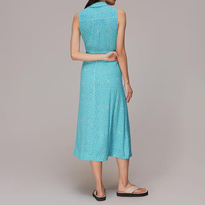 Blue Floral Sleeveless Shirt Dress BrandAlley