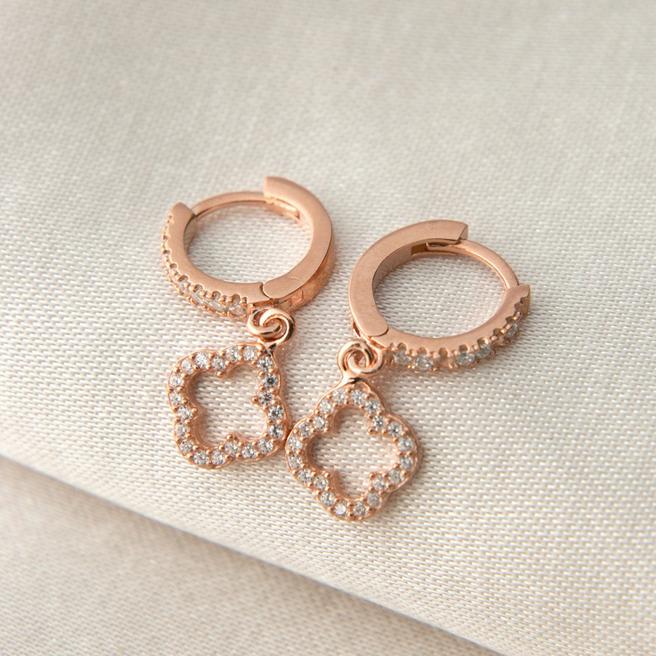 Rose Gold Flower Hoop Earrings BrandAlley