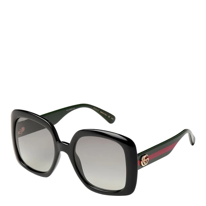 Women's Black Striped Gucci Sunglasses 55mm - BrandAlley