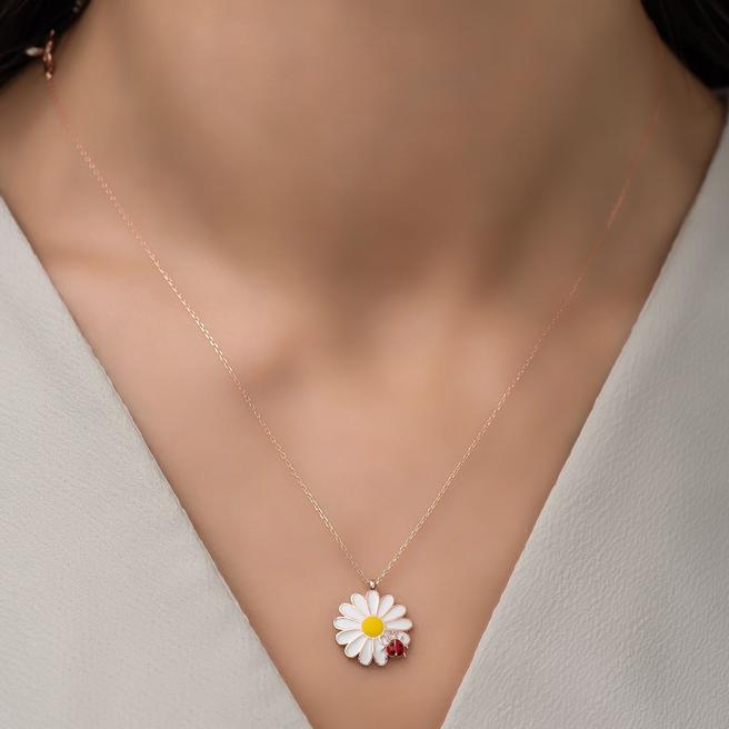 Rose Gold Flower Pendant Necklace BrandAlley